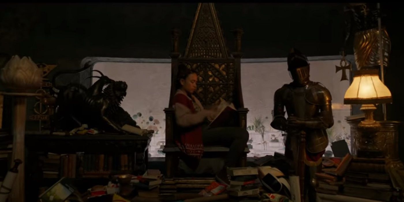 Makkari sitting in her room of relics in The Eternals trailer