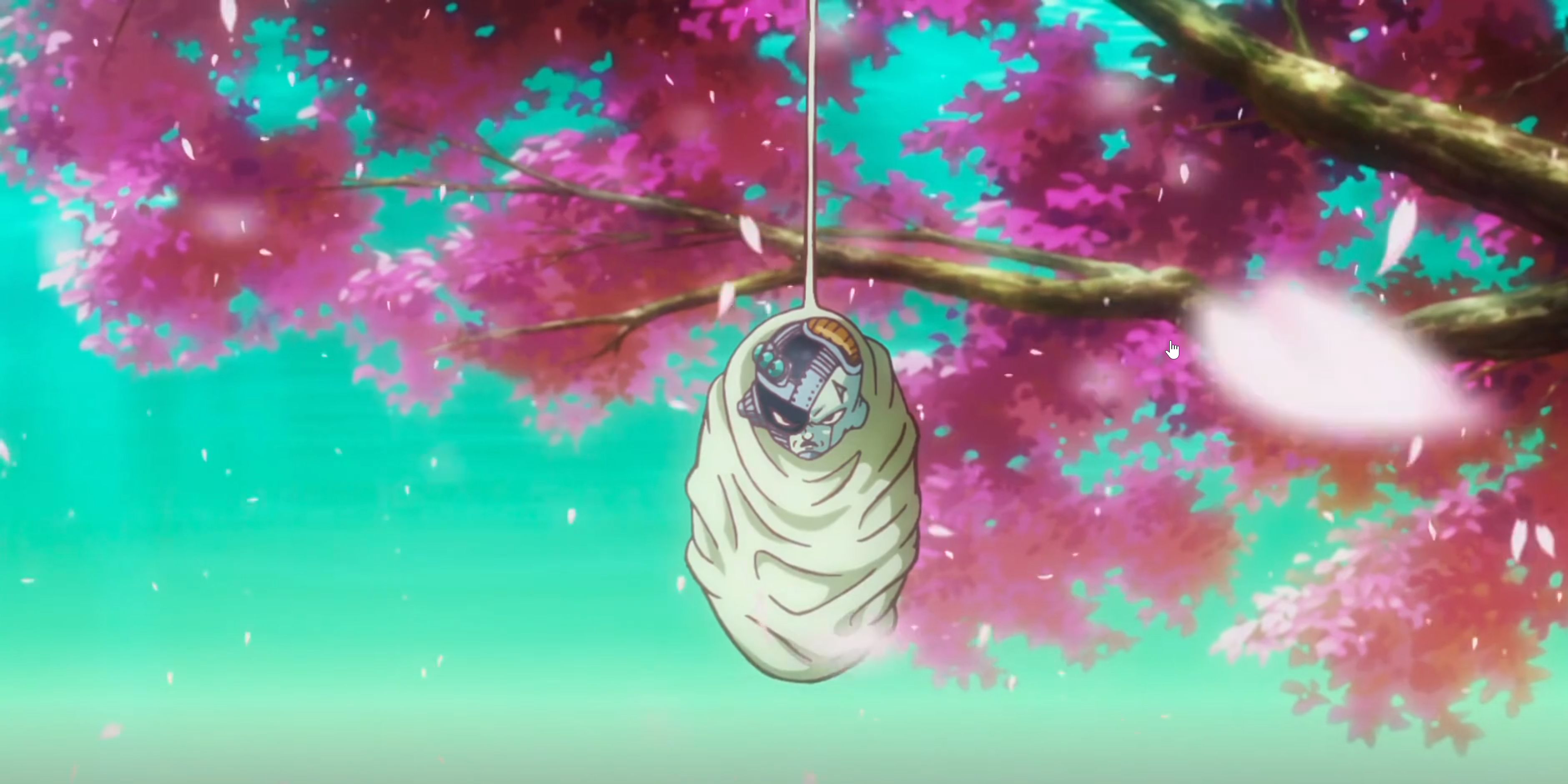 Frieza is trapped in a cocoon in hell in Dragon Ball Super: Broly.