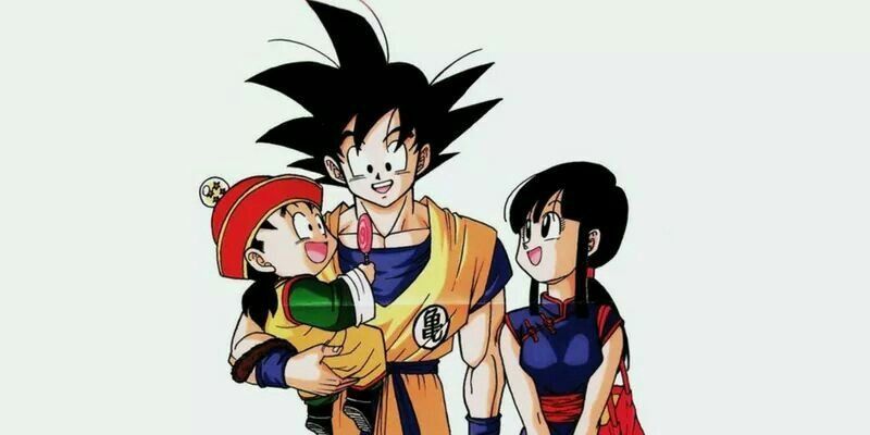 Goku, his wife and Gohan in Dragon Ball