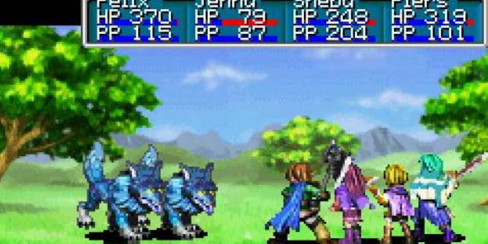 Dire Wolves Fight In Golden Sun For Game Boy Advance