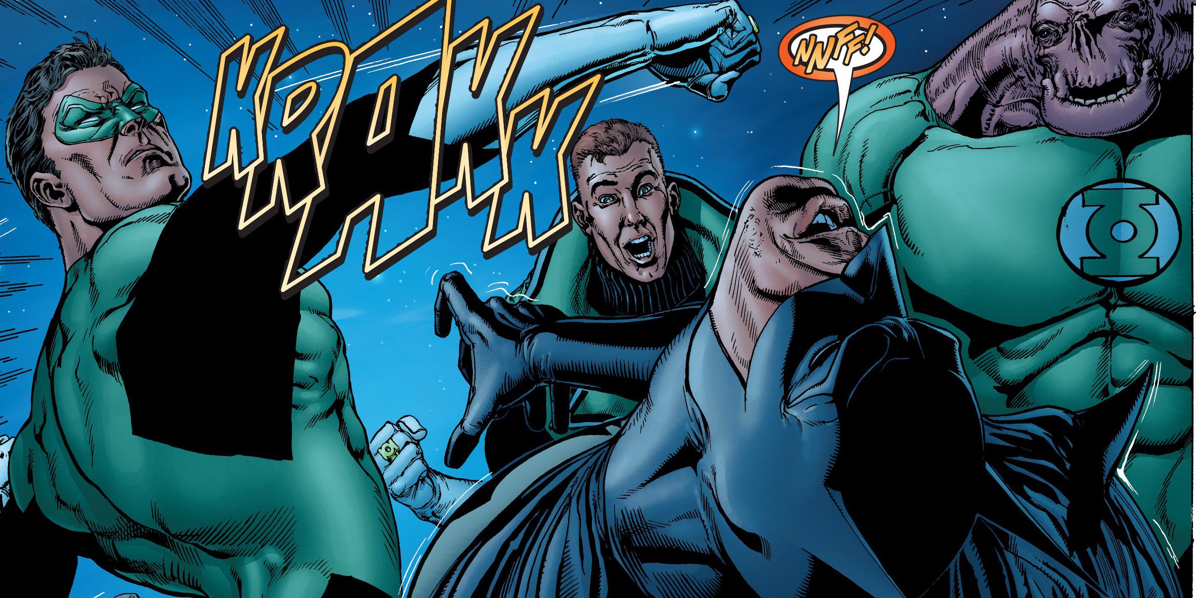 Hal Jordan fighting Batman