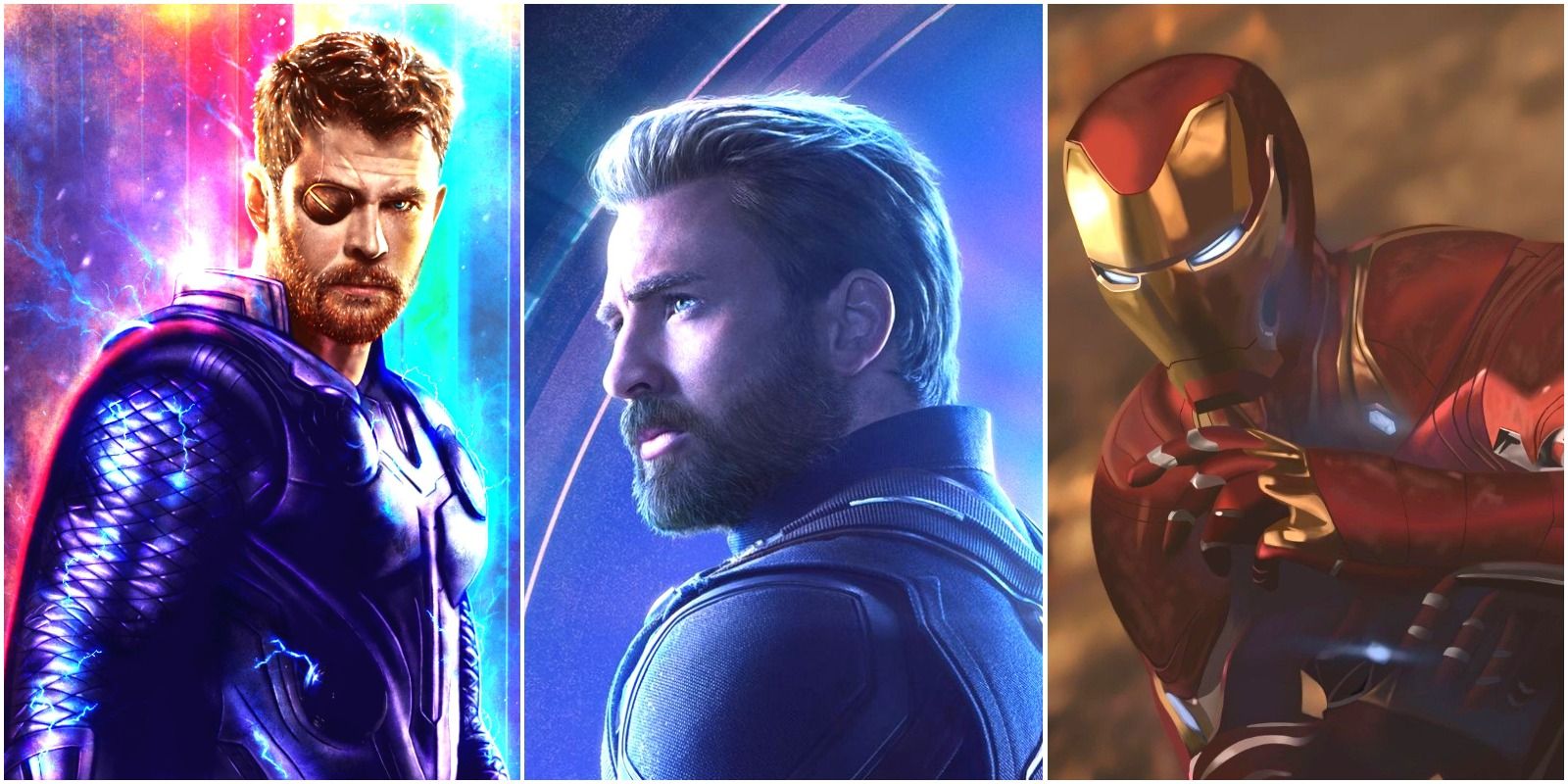 Thor, Cap America, and Iron Man from the MCU