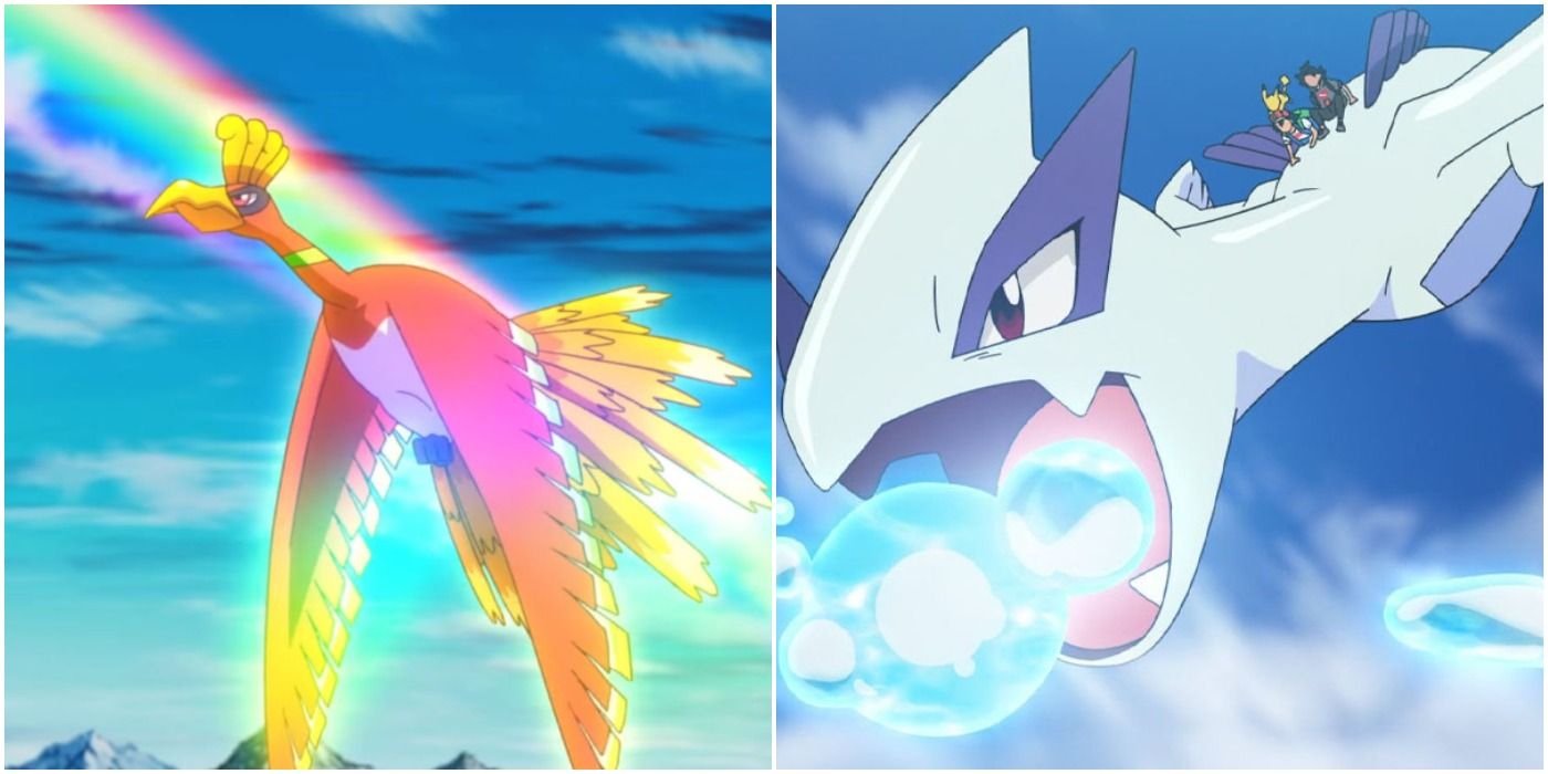 Ho-oh and Lugia in the Pokemon anime