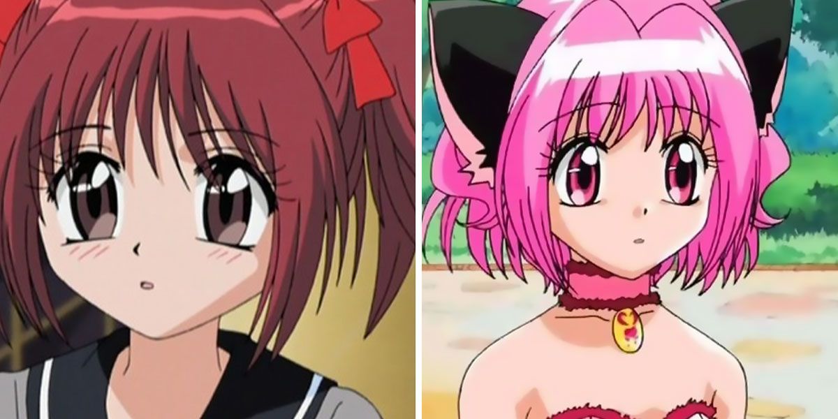 Ichigo before and after transforming in Tokyo Mew Mew.