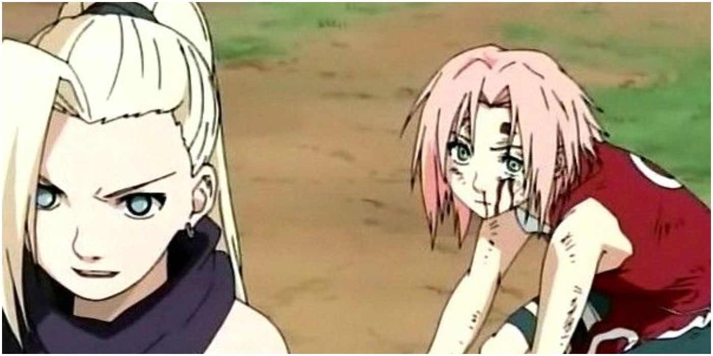 ino protects sakura forest of death naruto