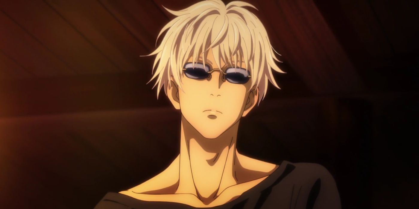 Satoru Gojo stares with glasses in Jujutsu Kaisen