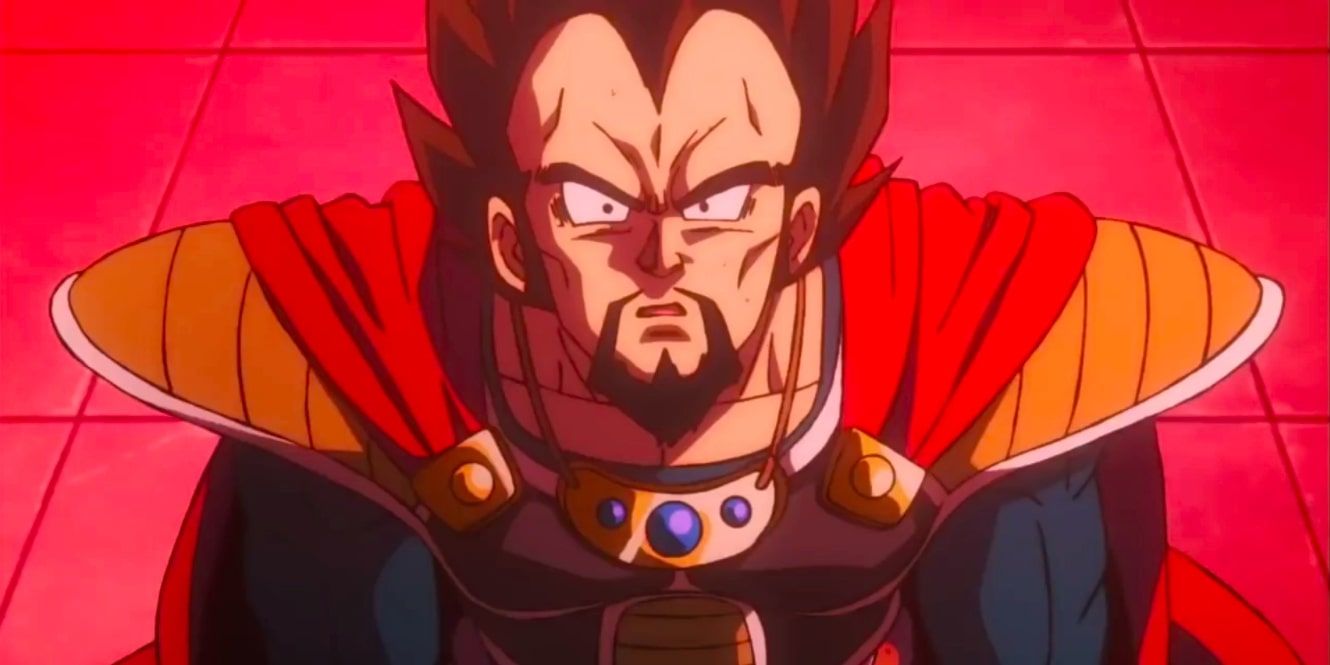 King Vegeta with a confused expression in Dragon Ball.