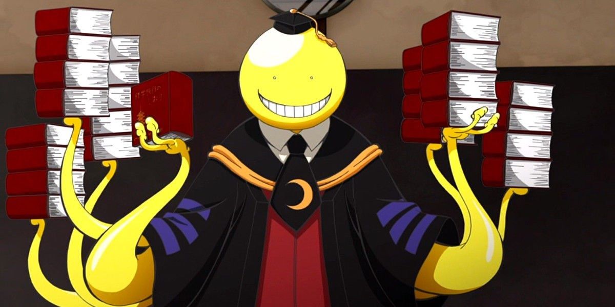 Koro Sensei With His Guidebook In Assassination Classroom