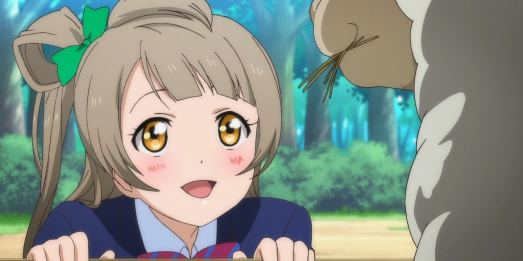 Kotori Looking At An Alpaca In Love Live Anime