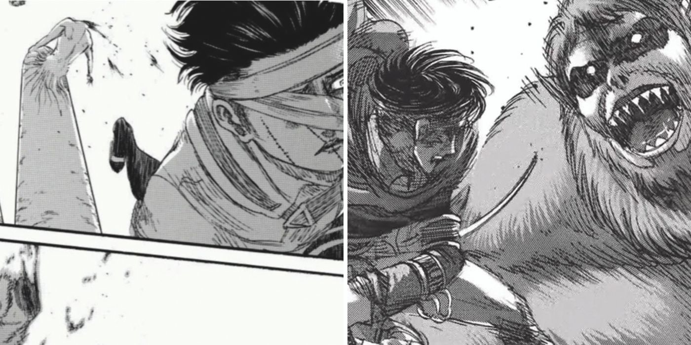 Levi and Zeke Yeager manga panels