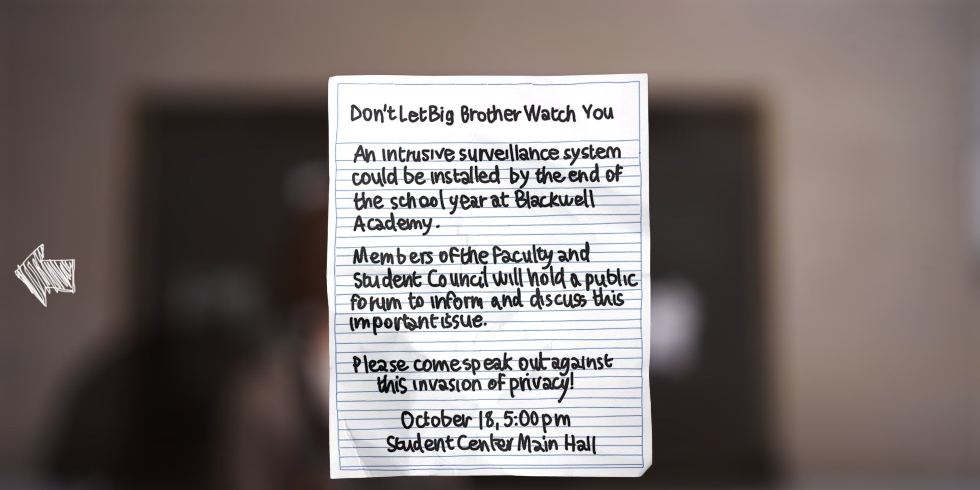 Flyer describing Big Brother watching