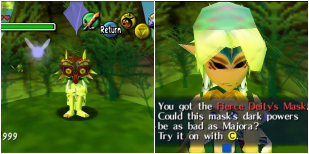 Link Obtains The Fierce Deity Mask After Finishing Childs Mini Temple In Legend Of Zelda Majoras Mask