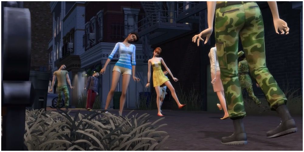 Possessed Sims shambling through the streets