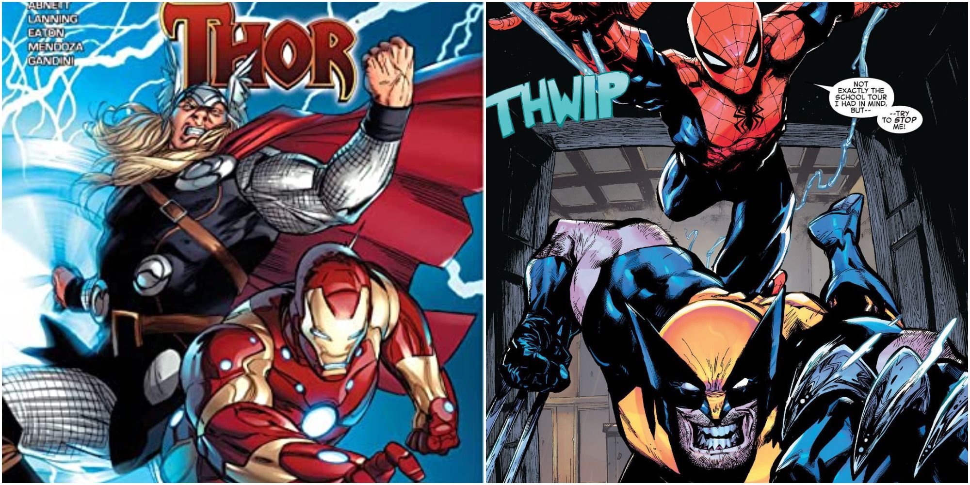 Iron Man and Thor and Wolverine and Spider-Man