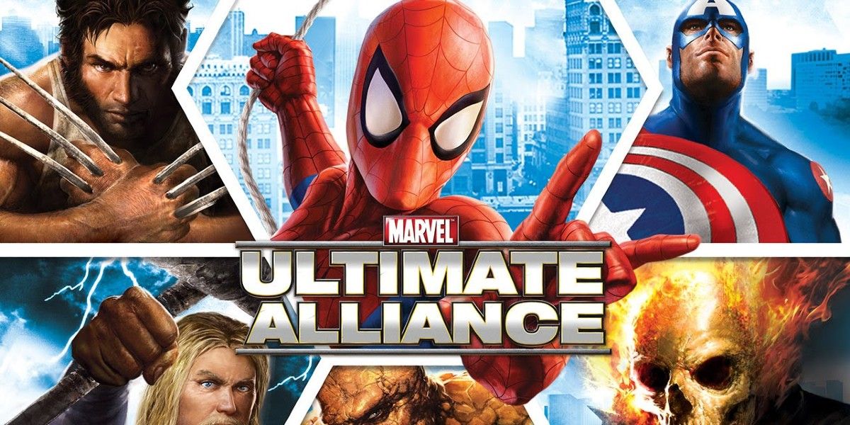 Cover to Marvel Ultimate Alliance featuring heroes like Spider-Man, Wolverine, and Captain America