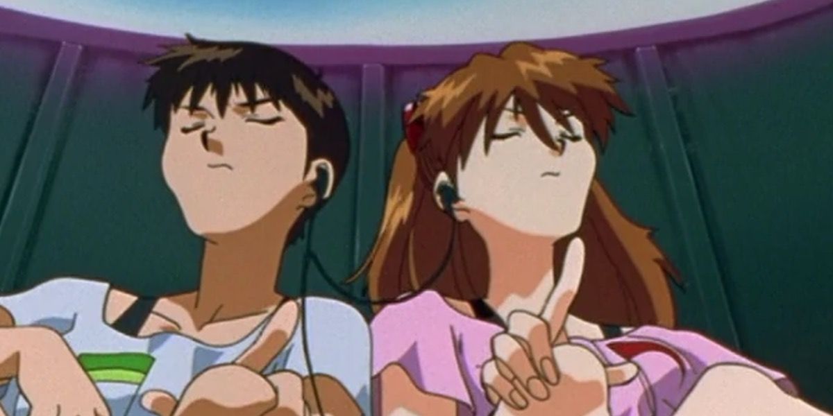 Neon Genesis Evangelion Asuka Langley Sohryu — listening to music with Shinji