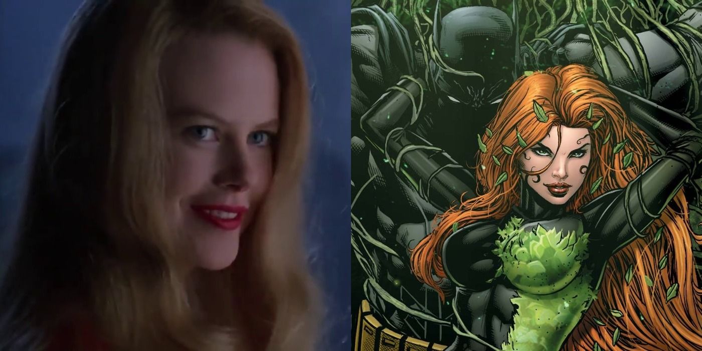 An image of Nicole KIdman in Batman &amp; Robin next to an image of Poison Ivy.