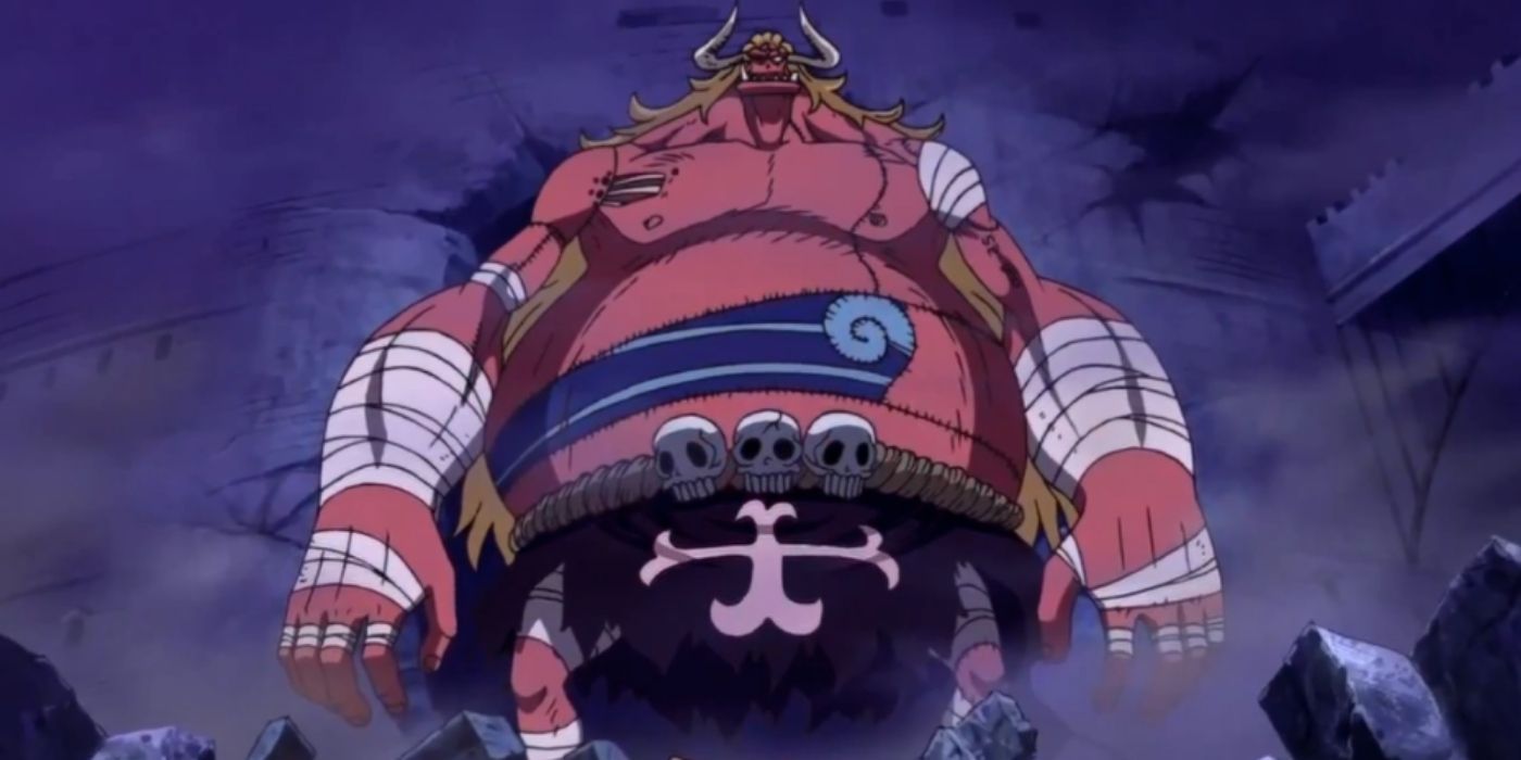 Oars, a massive giant, reincarnated during One Piece's Thriller Bark Arc