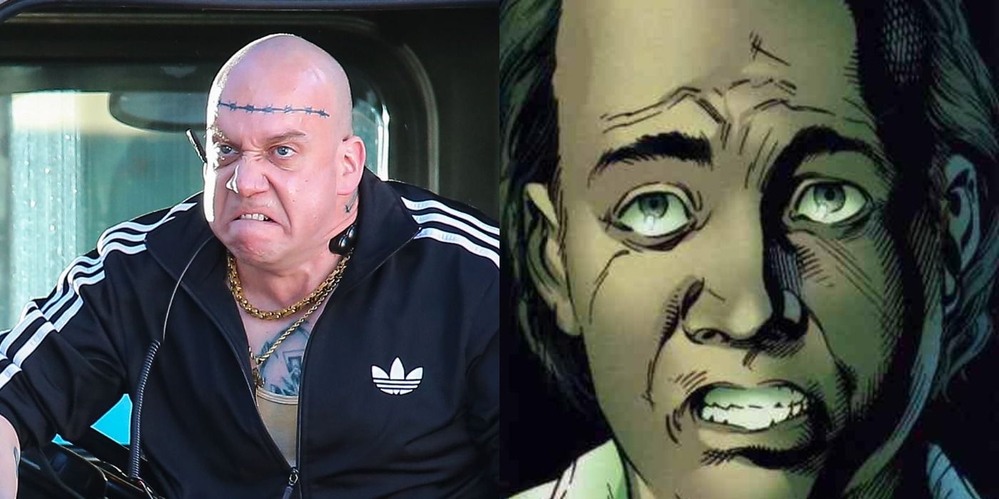 An image of Paul Giamatti in The Amazing Spider-Man 2 next to an image of The Tinkerer from the Ultimate Spider-Man comics.