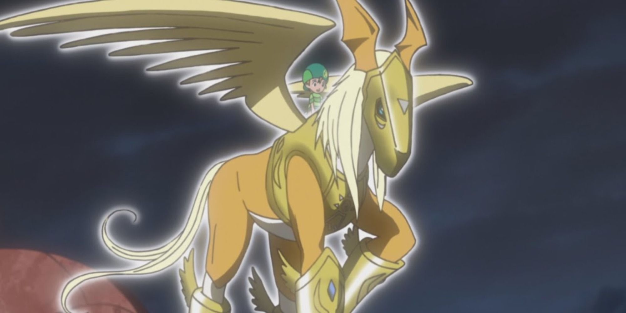 Pegasmon and Takeru in Digimon Adventure 2020