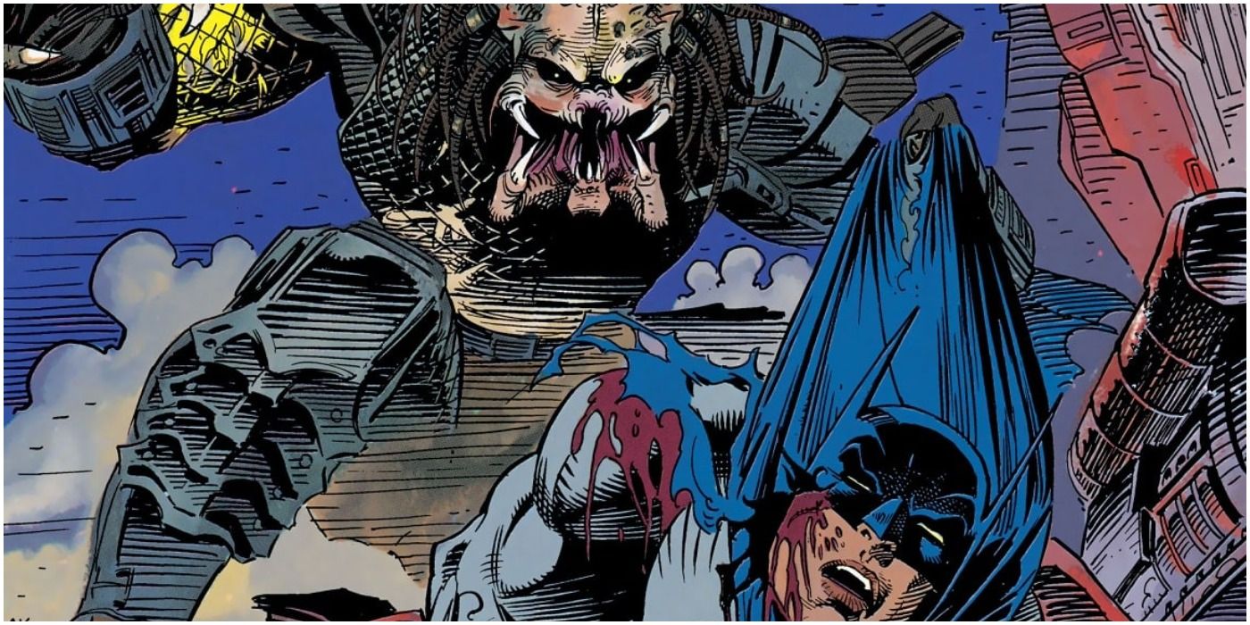The Predator almost kills Batman in their first comic book crossover.