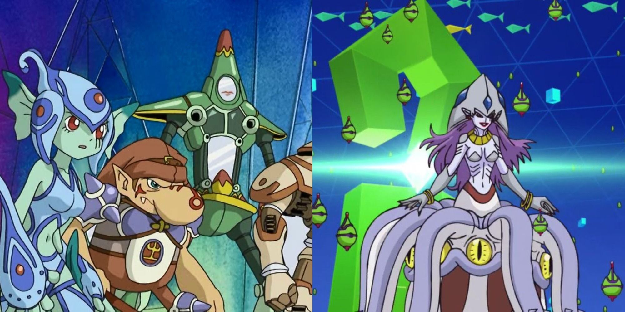 Ranamon and Calmaramon in Digimon Frontier