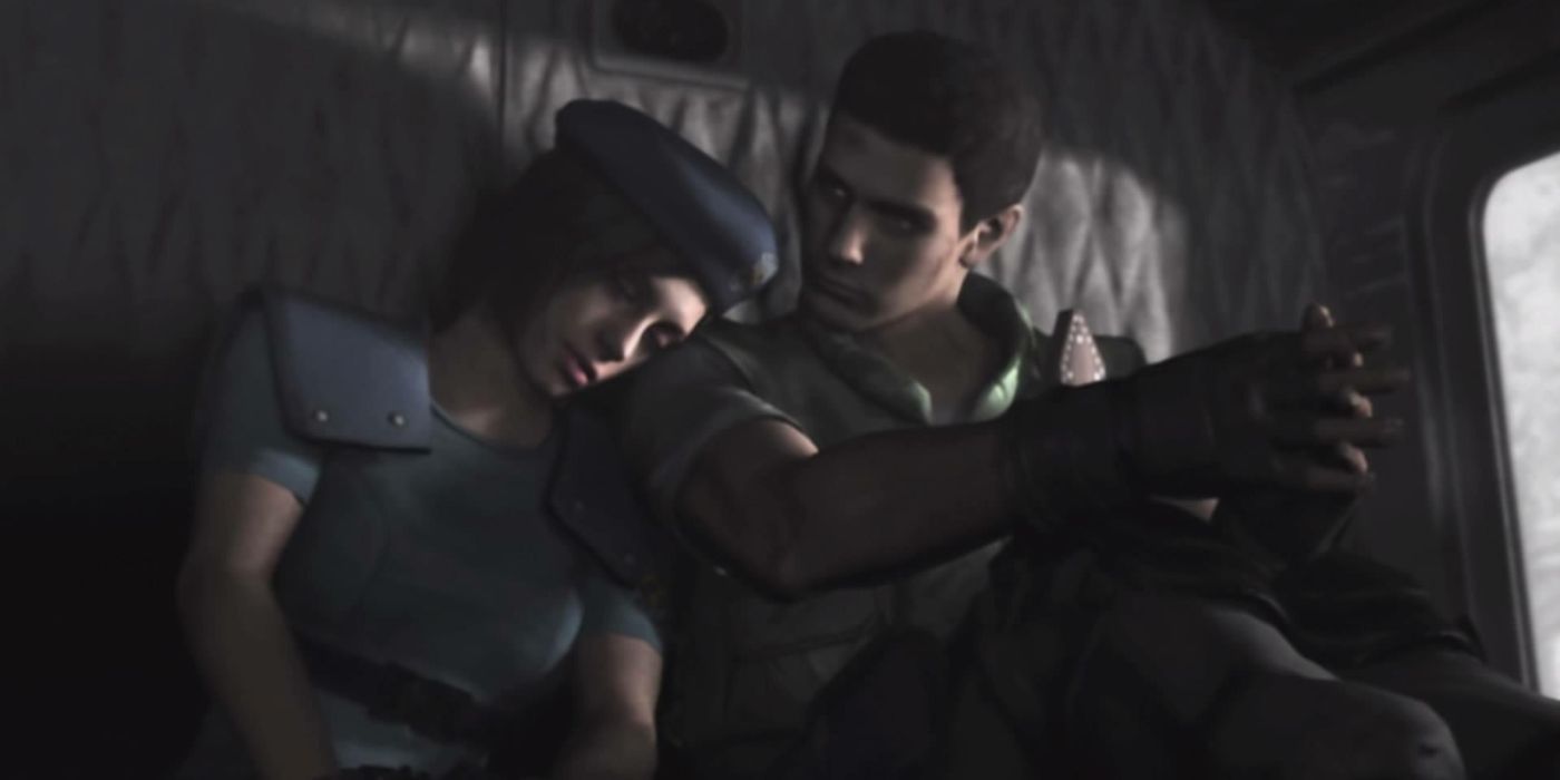 Resident Evil 1 Ending, Jill Lying On Chris's Shoulder