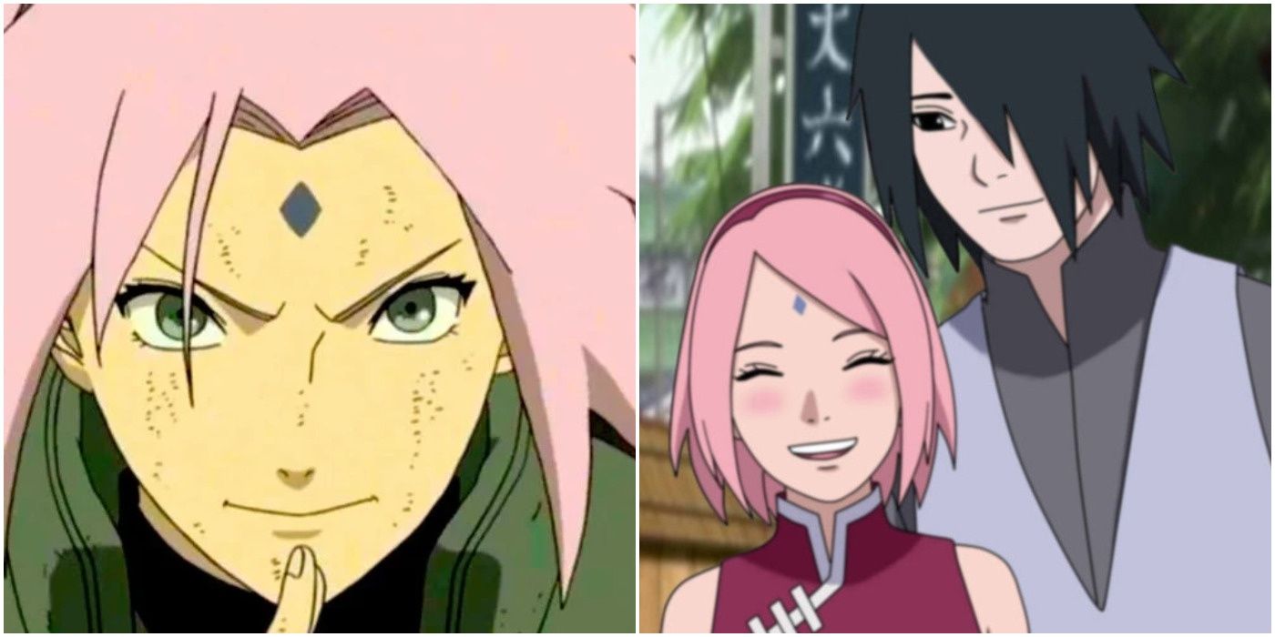 Sakura Haruno next to Sasuke