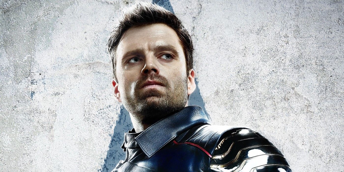 Sebastian Stan as Bucky in the The Falcon and the Winter Soldier poster.