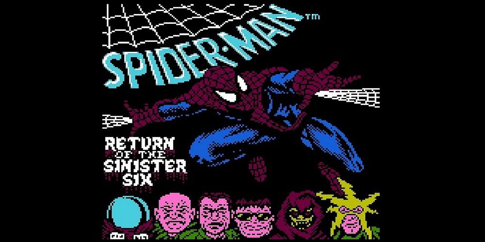 the title menu screen for Spider-Man Return of the Sinister Six