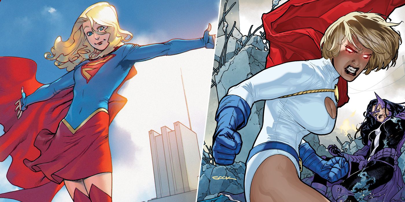 Split image of Supergirl and Power Girl