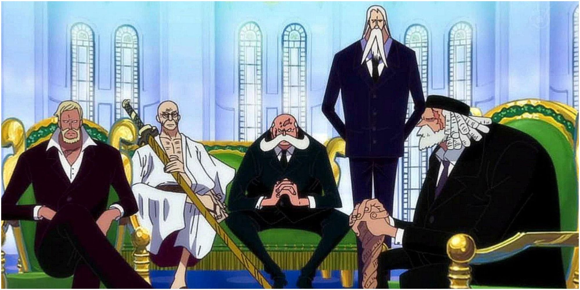 The Five Elders of the World Government in the One Piece anime