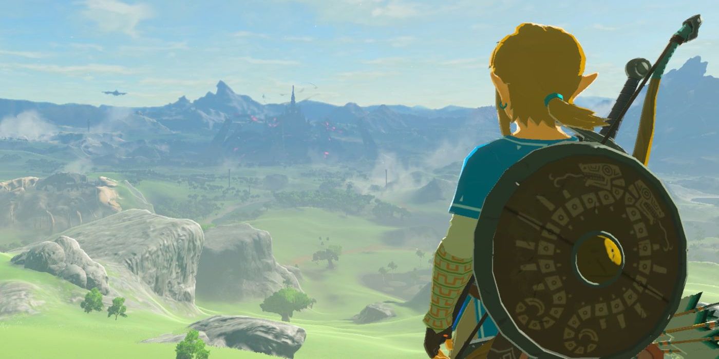 The Legend of Zelda Breath of the Wild Link Looking Over Hyrule