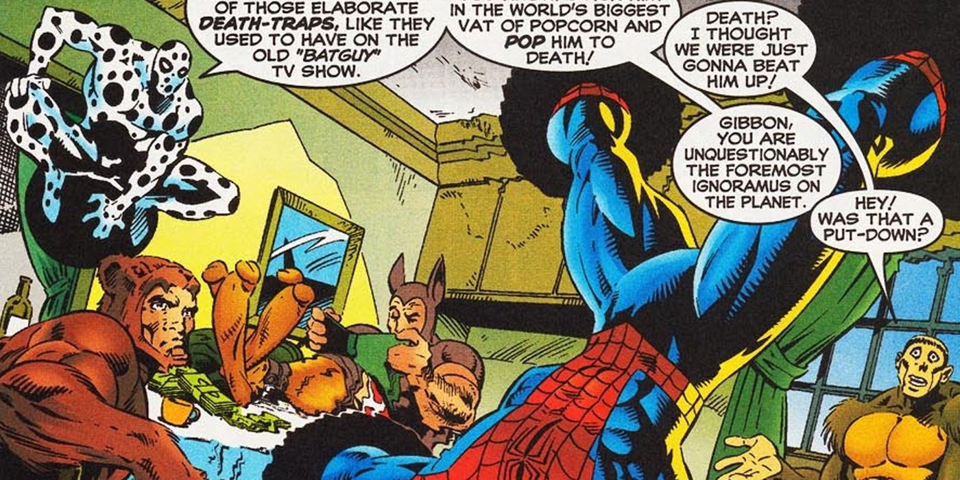The Legion of Losers holding Spider-Man captive