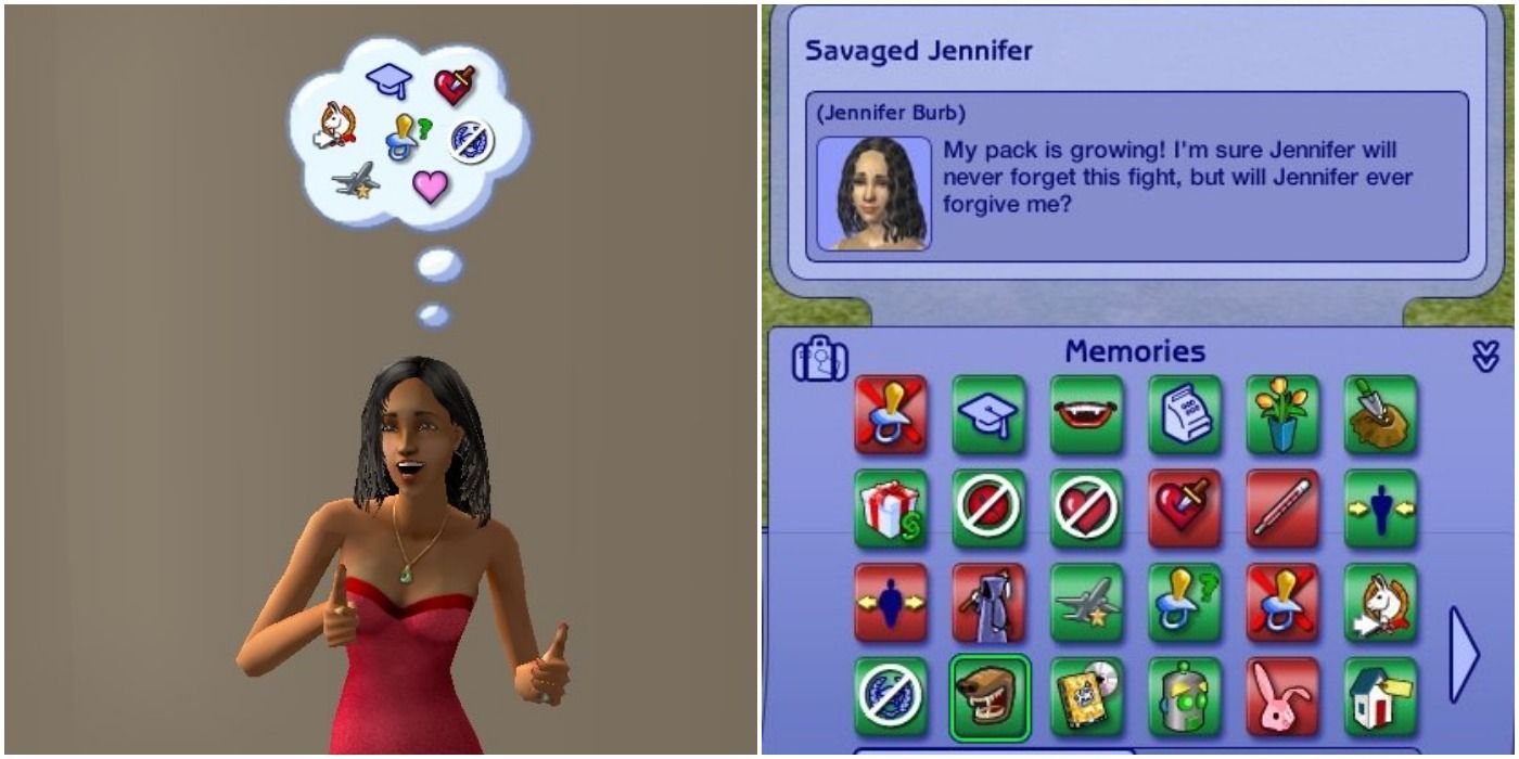 The Sims 2 Memory Panel