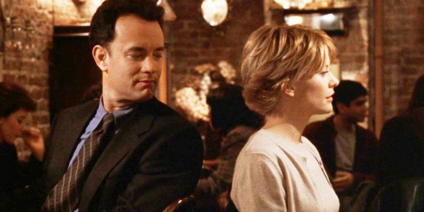 Tom Hanks looks back at Meg Ryan in You've Got Mail