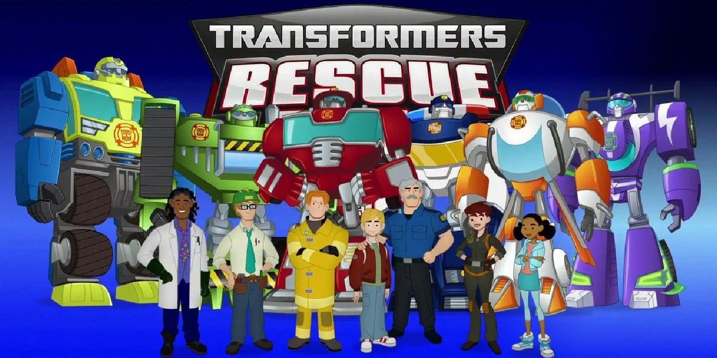 El elenco en la presentación de Transformers Rescue Bots