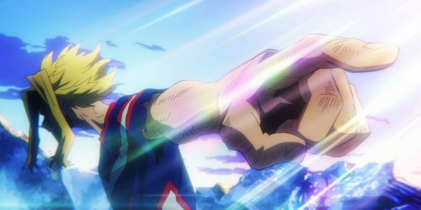 All Might pointing in My Hero Academia.