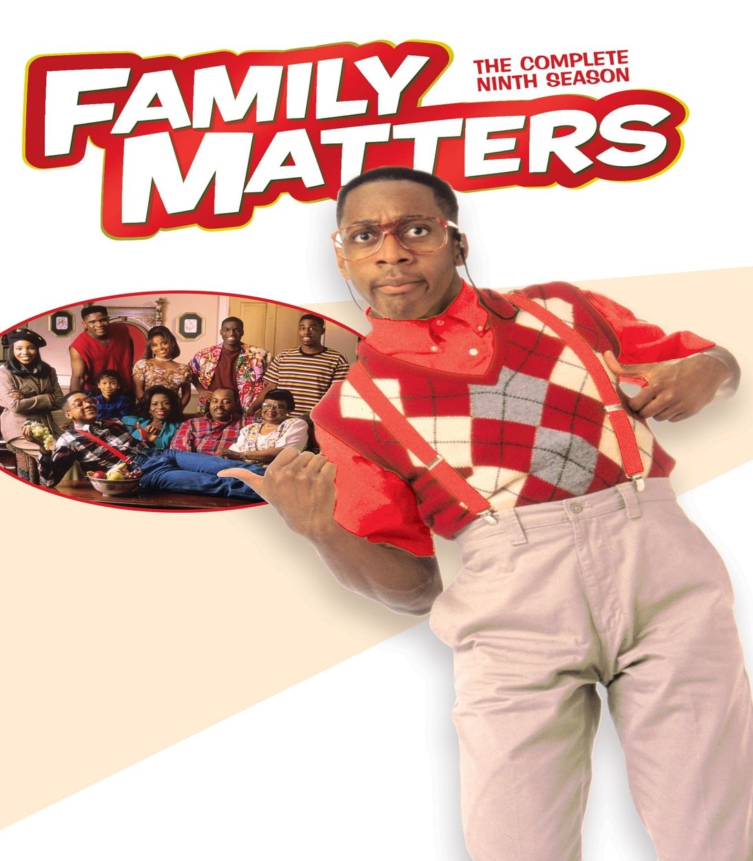 Steve Urkel poses on Family Matters Season 9 Poster