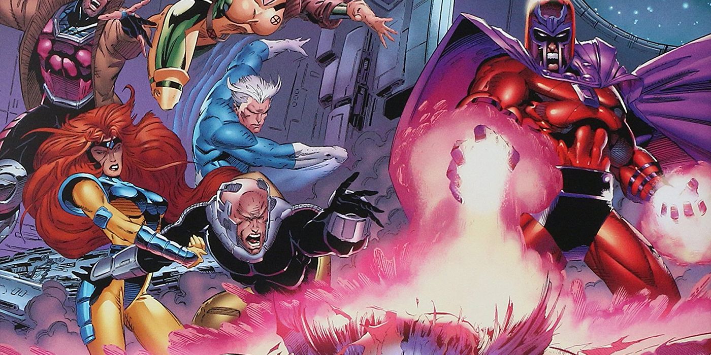 Os X-Men lutam contra Magneto na Marvel Comics