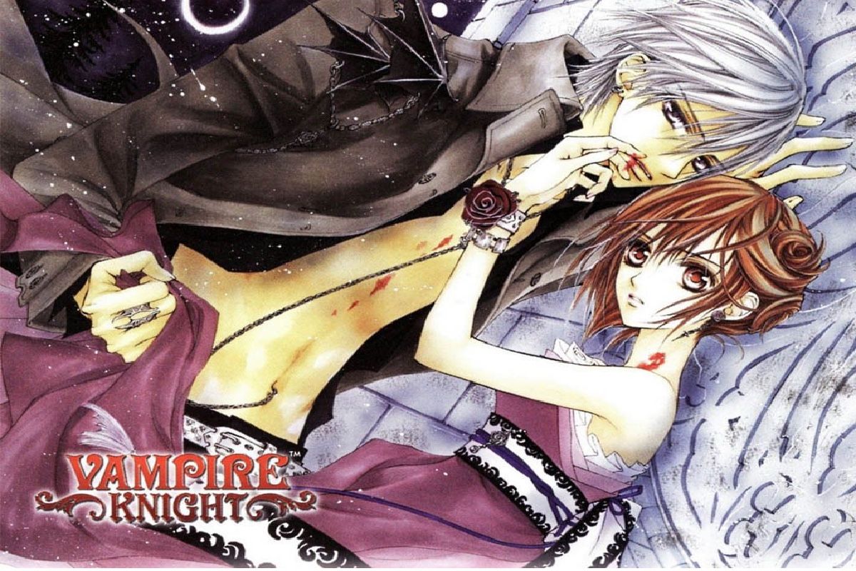 Vampire Knight Yuki caresses Zero