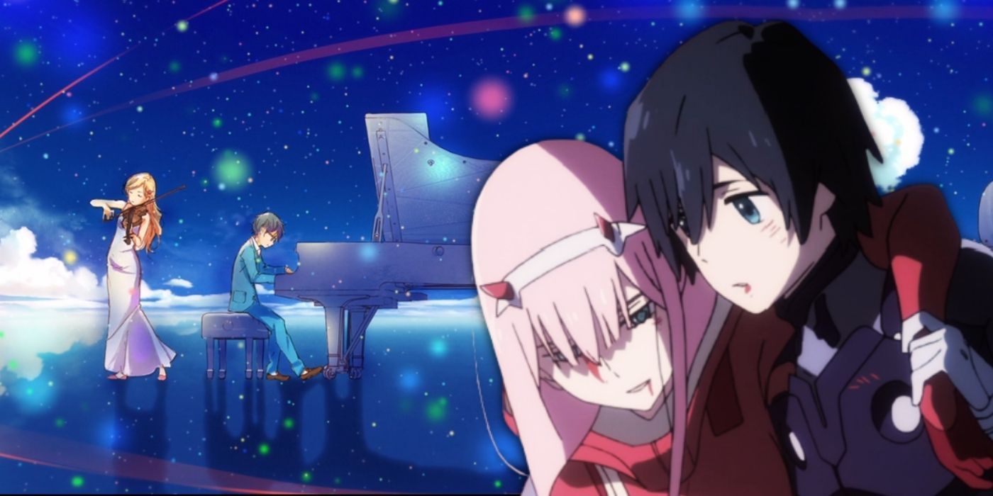 zero two and hiro and your lie in april