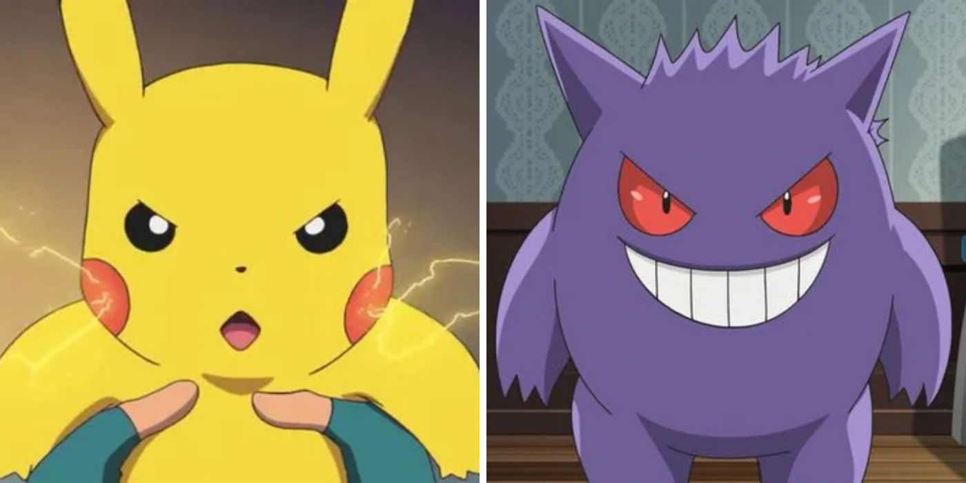 Pikachu is angry & Gengar Pokémon grins