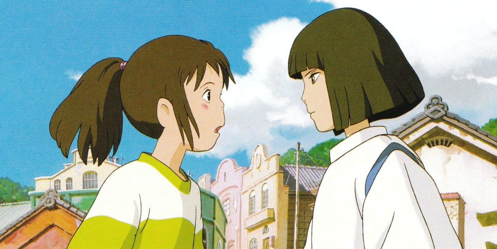 Chihiro and Haku argue in Spirited Away