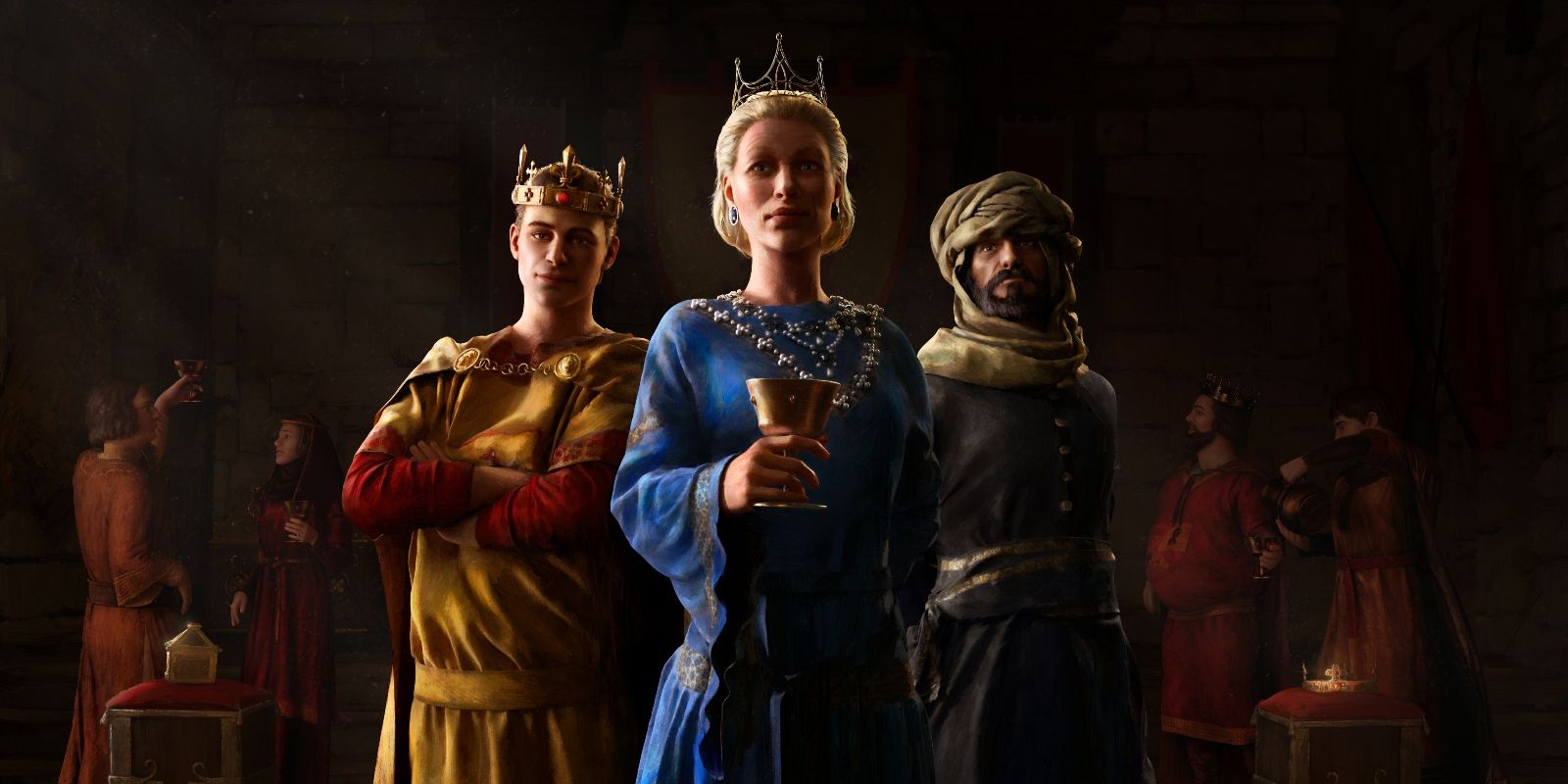 A promotional image for Crusader Kings III game