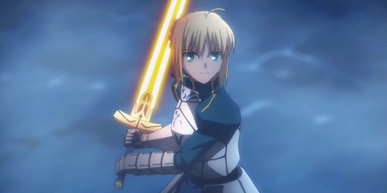 Saber from Fate/Stay Night holding excalibur