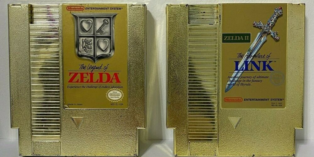 Legend of Zelda and The Adventure of Link, gold cartridges