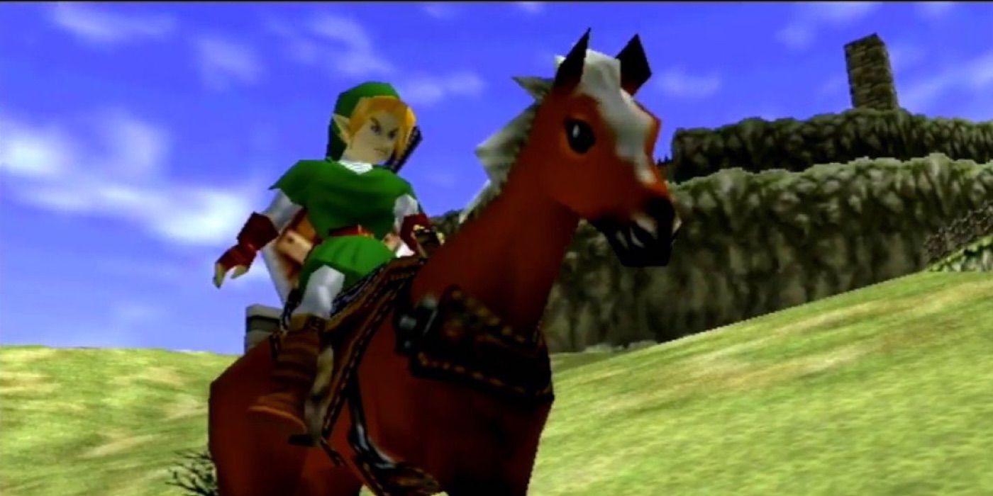 Legend of Zelda Ocarina of Time Link riding Epona