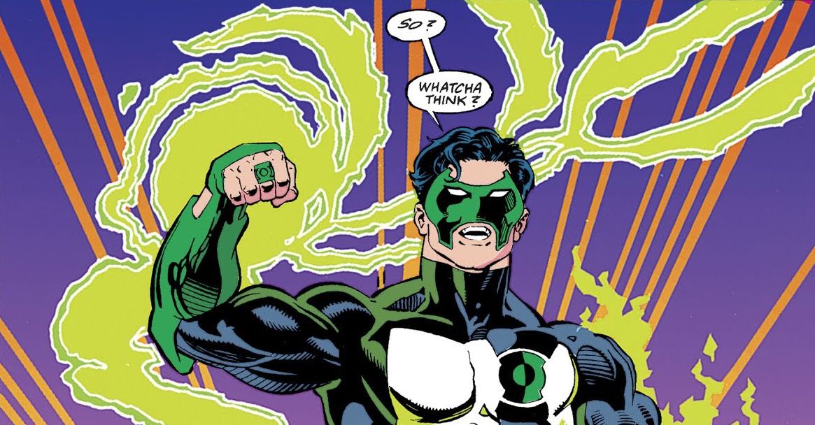 kyle rayner shows off his costume