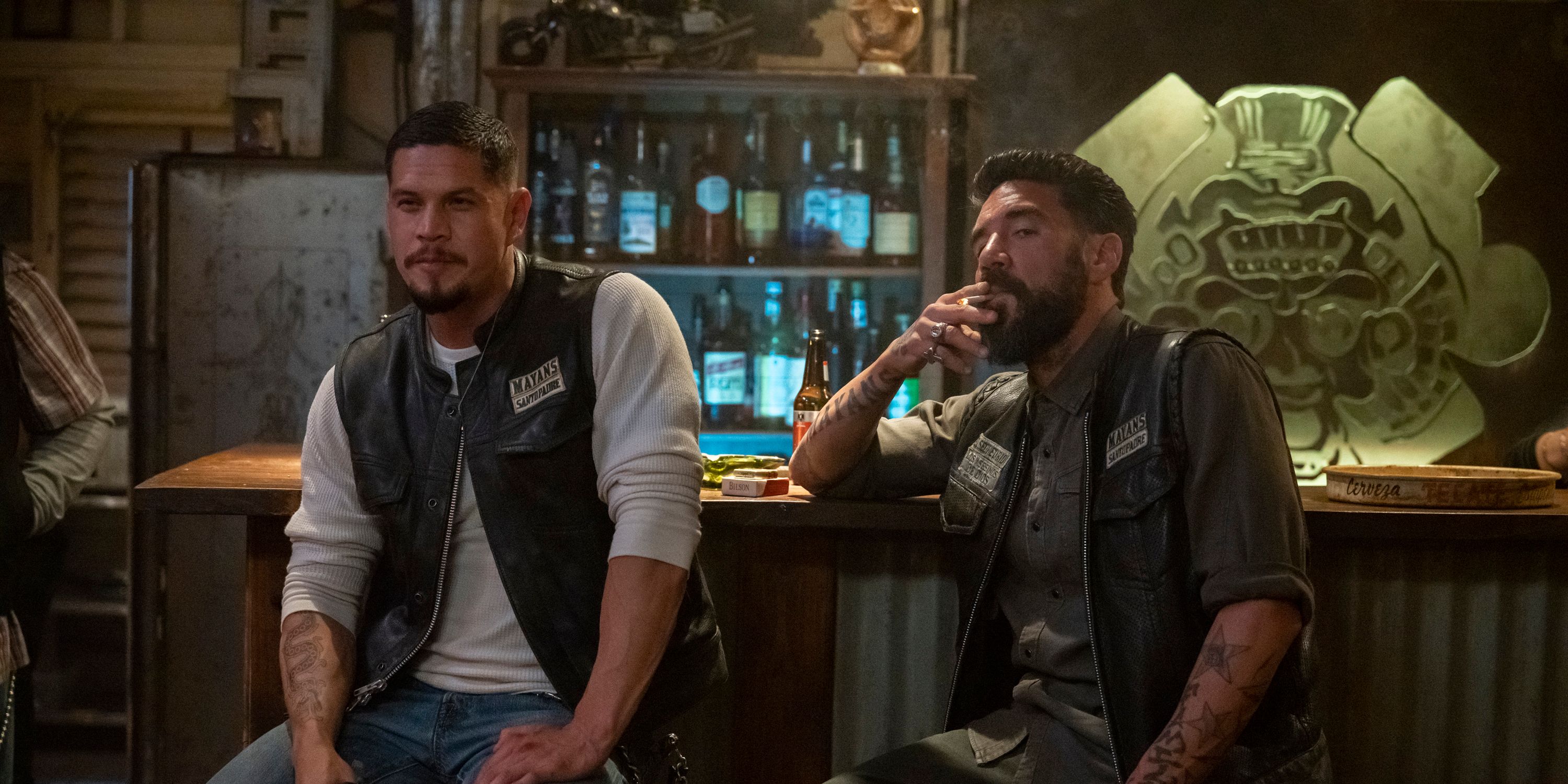 MAYANS M.C. -- &quot;The House of Death Floats By&quot; -- Season 3, Episode 9 (Airs May 4) Pictured: JD Pardo as EZ Reyes, Clayton Cardenas as Angel Reyes. CR: Prashant Gupta/FX